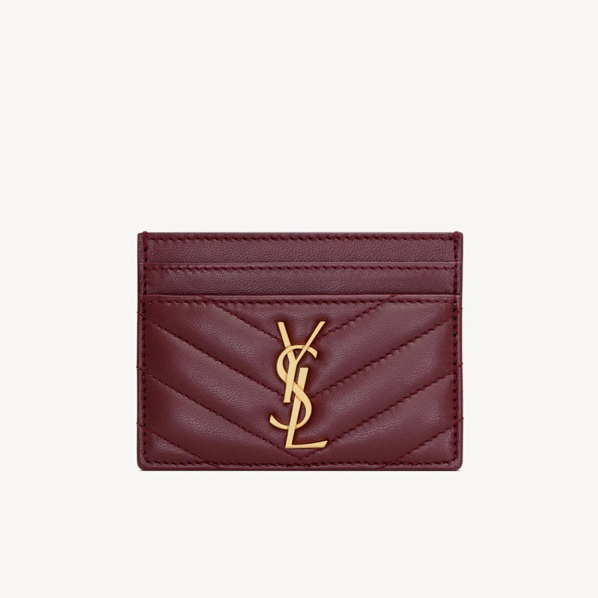 YSL CASSANDRE MATELASSÉ card case in lambskin