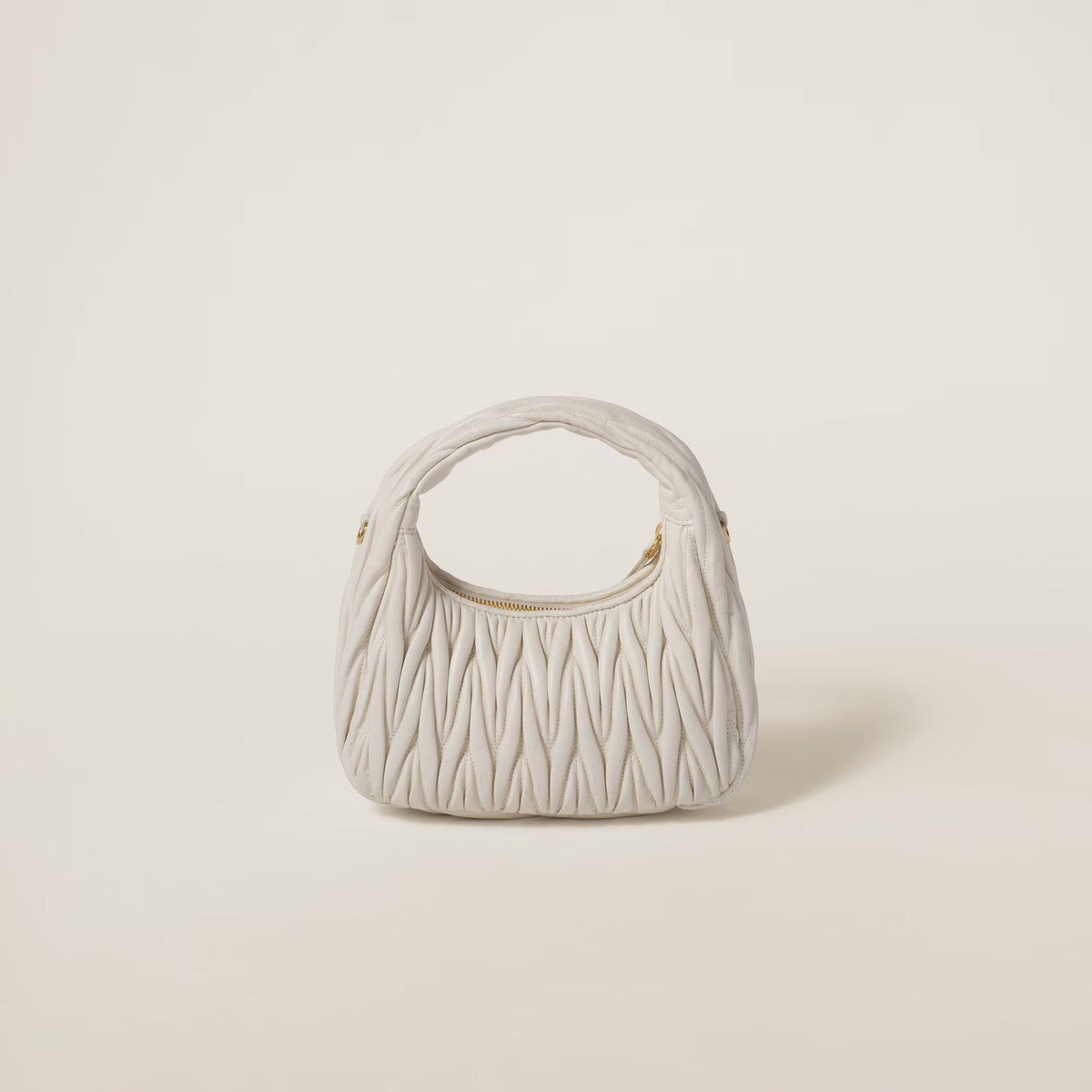 Miu Miu Wander Matelassé Nappa Leather Hobo Bag
