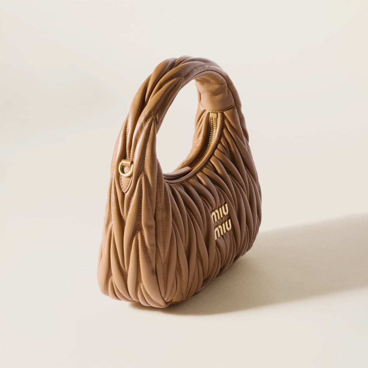 Miu Miu Wander Matelassé Nappa Leather Hobo Bag