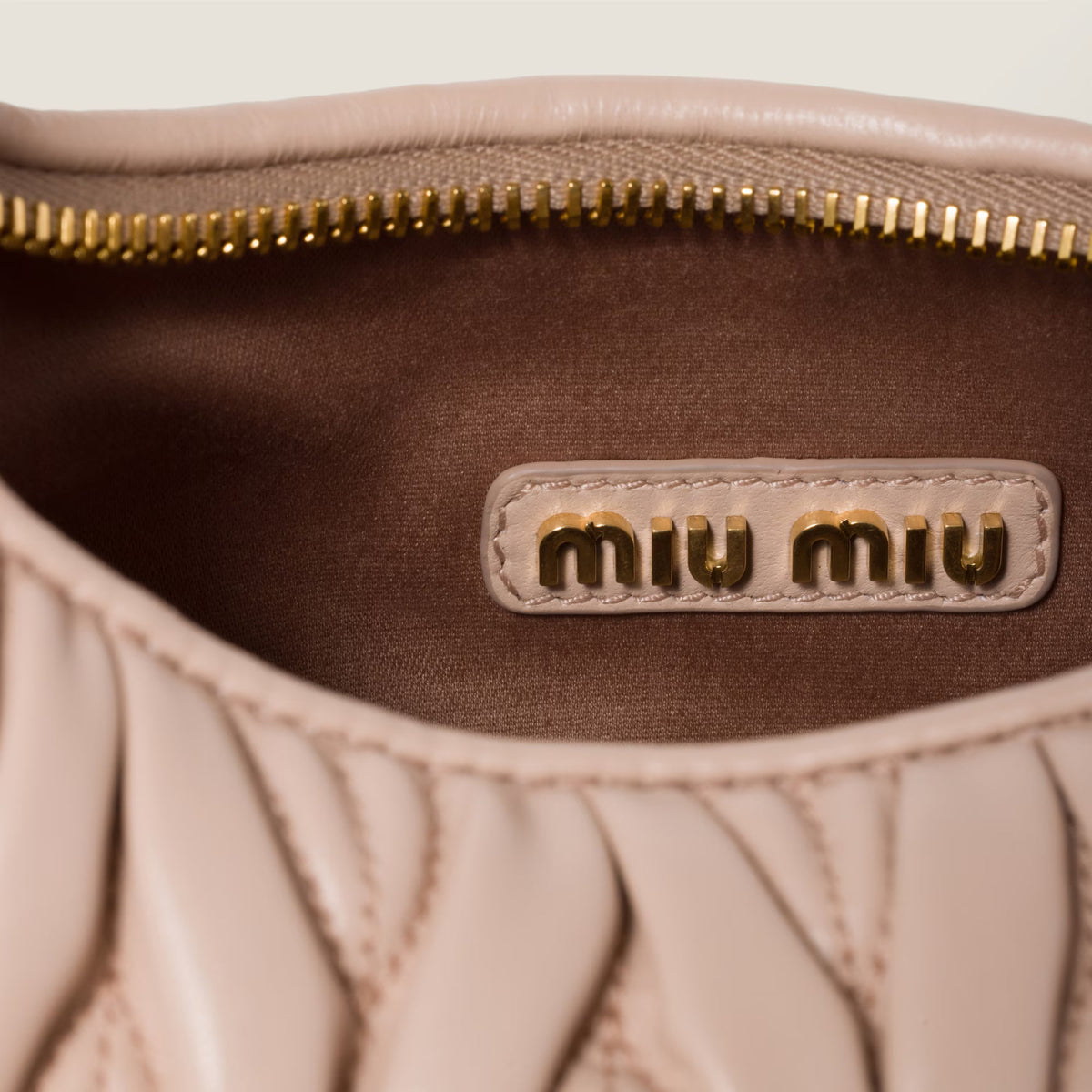 Miu Miu Wander Matelassé Nappa Leather Hobo Bag