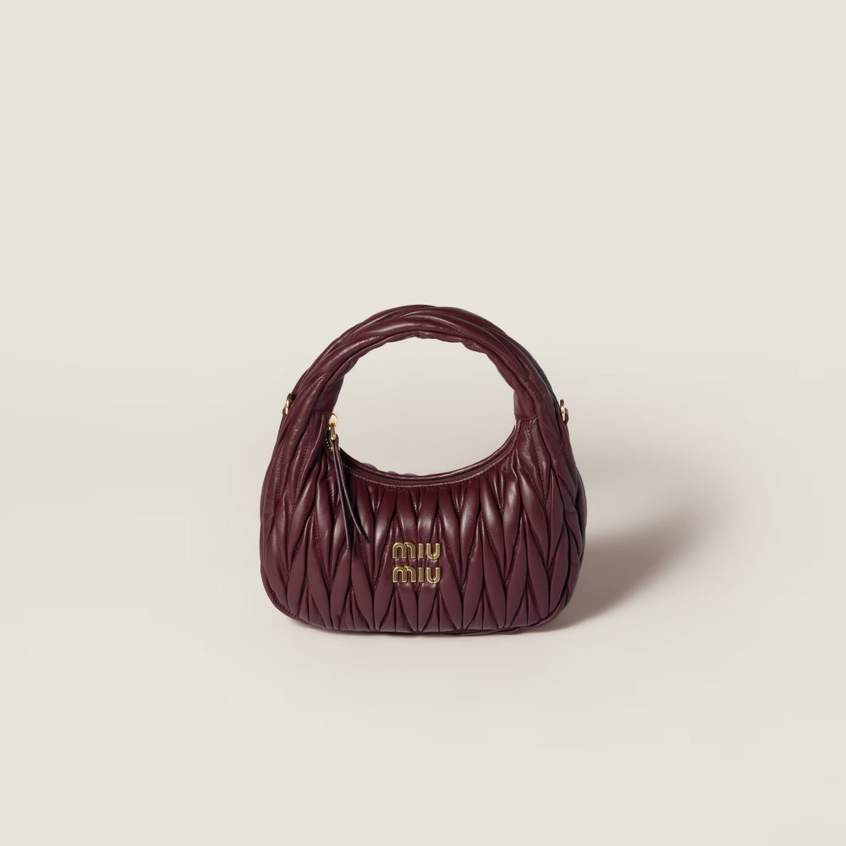 Miu Miu Wander Matelassé Nappa Leather Hobo Bag