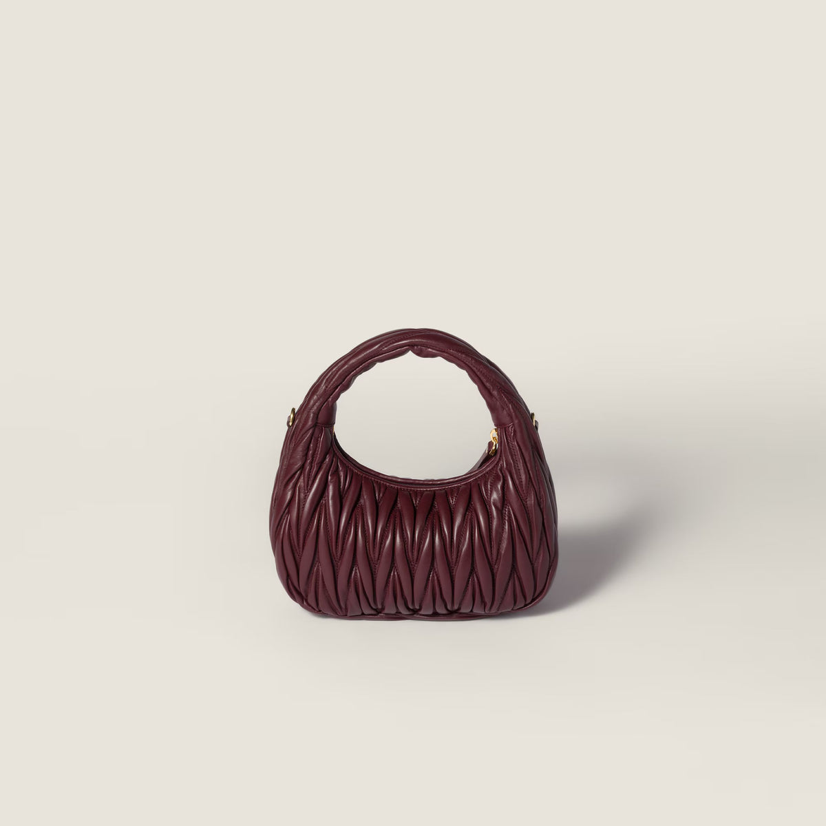 Miu Miu Wander Matelassé Nappa Leather Hobo Bag