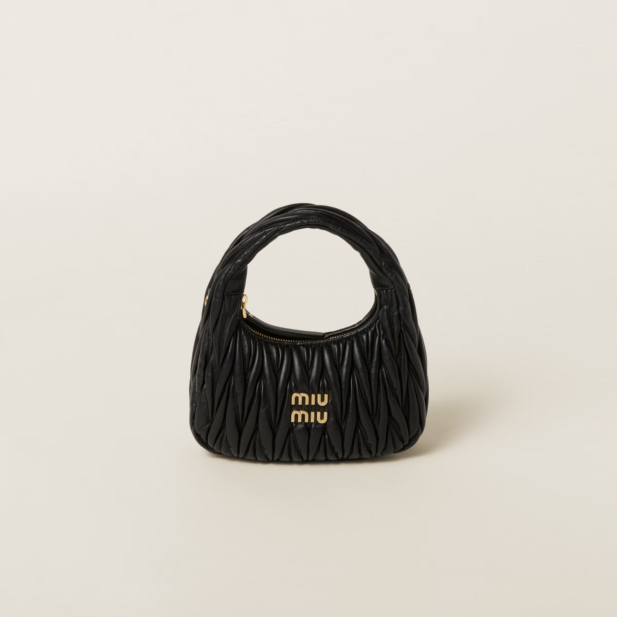 Miu Miu Wander Matelassé Nappa Leather Hobo Bag
