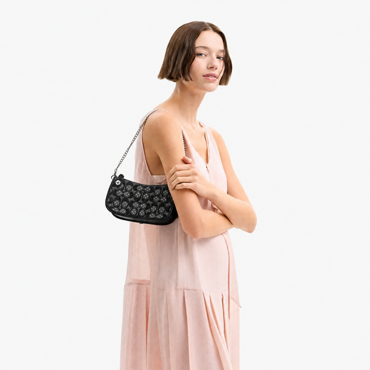 Coach Swinger Bag 20 Crystal Signature Jacquard