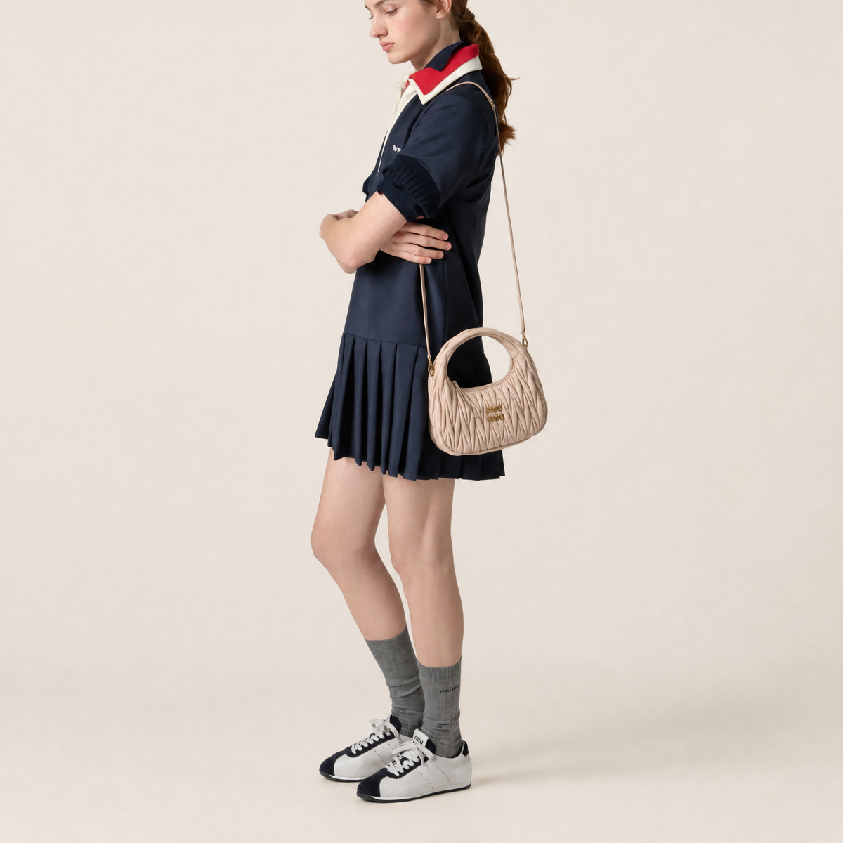 Miu Miu Wander Matelassé Nappa Leather Hobo Bag