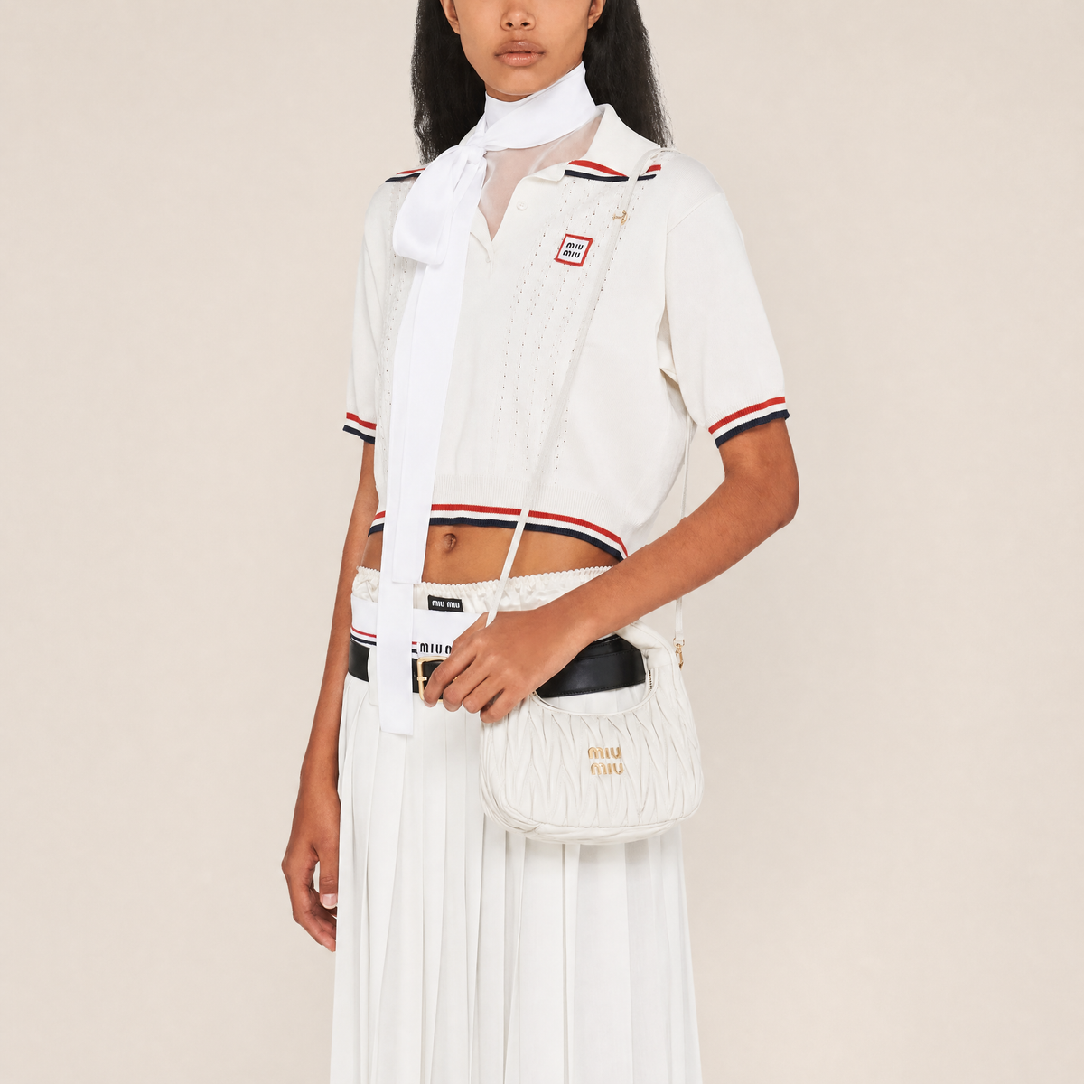 Miu Miu Wander Matelassé Nappa Leather Hobo Bag