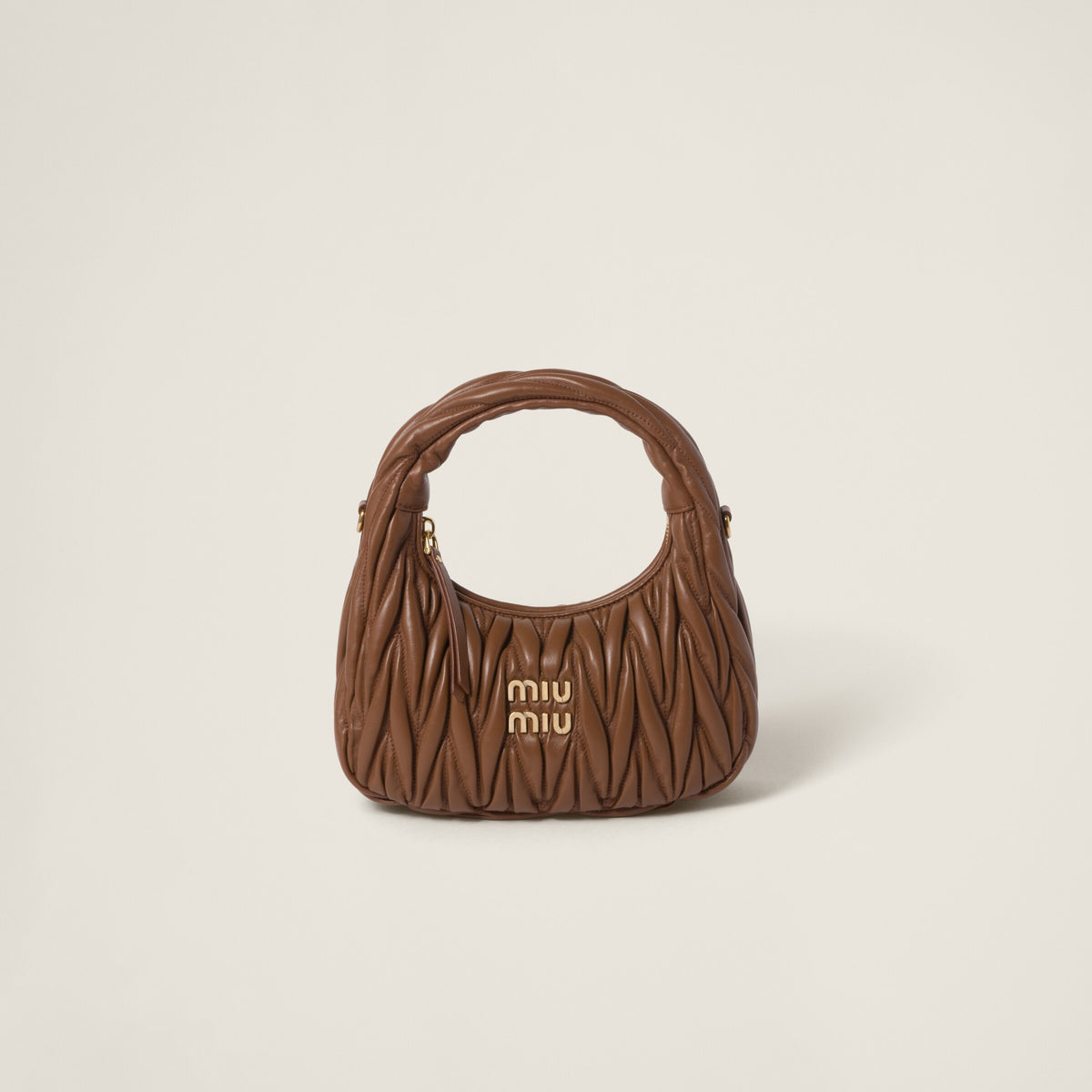 Miu Miu Wander Matelassé Nappa Leather Hobo Bag