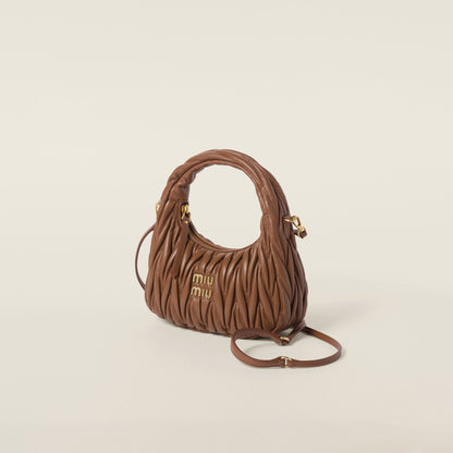Miu Miu Wander Matelassé Nappa Leather Hobo Bag