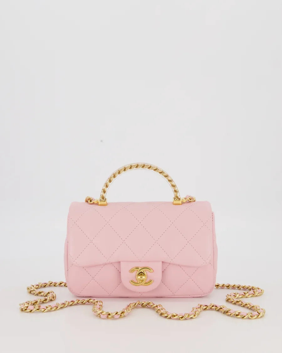 Chanel Mini Flap Bag Top Handle Lambskin