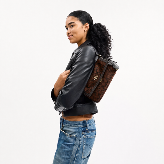 Coach Etta Small Flap Shoulder Bag In Signature Chenille